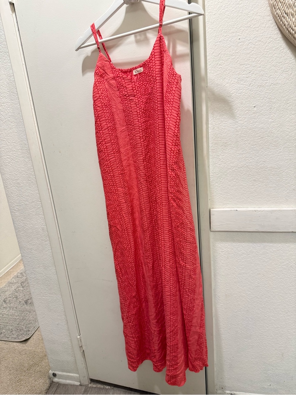 Khush Coral Pink Maxi Dress with Spaghetti Straps small
